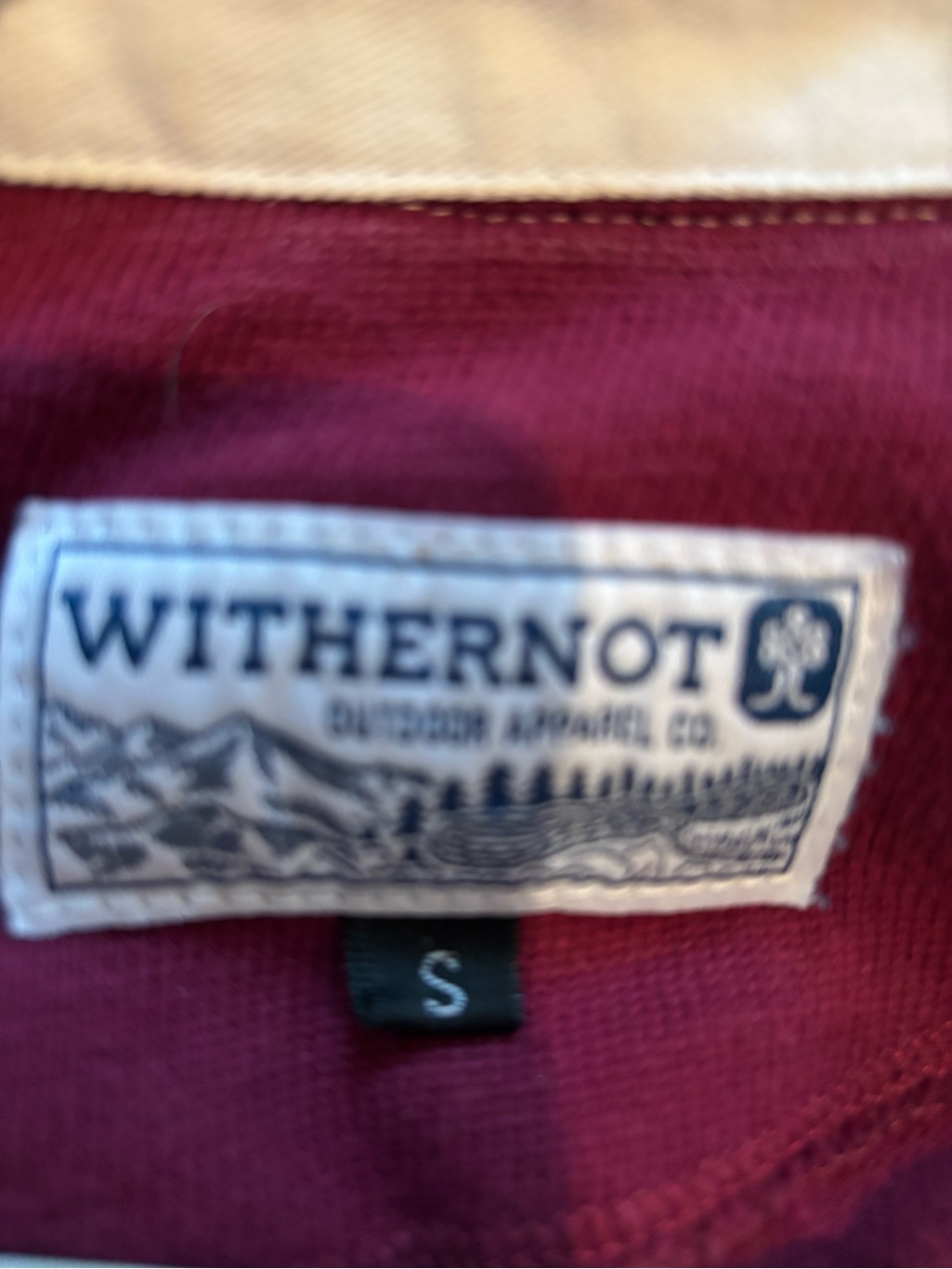 Withernot Men's Burgundy Rugby Shirt With Teal & Yellow Stripes — image 3 of 3